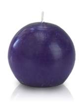 Bougie ronde premium Violet aubergine 8cm