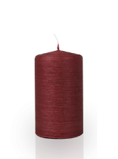 Bougie pilier striée Rouge 6x10cm