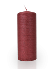 Bougie pilier striée Rouge 6x15cm