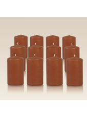 Pack de 12 bougies cylindres Caramel 6x10cm
