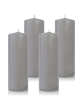Pack de 4 bougies cylindres Gris 7x21cm
