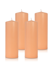 Pack de 4 bougies cylindres Rose Poudré 7x21cm