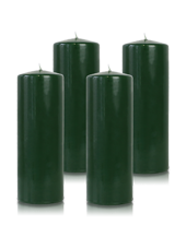 Pack de 4 bougies cylindres Vert Sapin 7x21cm