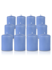 Pack de 12 bougies votives Bleu arctique 5x7cm