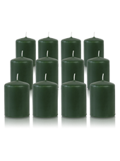 Pack de 12 bougies votives Vert Sapin 5x7cm