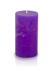 Bougie cylindre rustique Violet aubergine 7x15cm