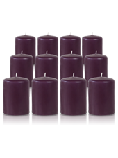 Pack de 12 bougies votives Prune 5x7cm