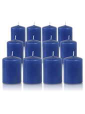 Pack de 12 bougies votives Bleu Saphir 5x7cm