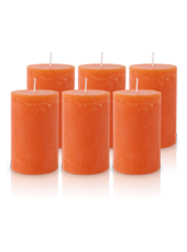 Pack de 6 Bougies Rustiques Orange 11x7cm