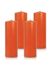 Pack de 4 bougies cylindres Citrouille 7x21cm