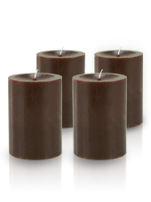 Pack de 4 bougies cylindres premium Chocolat 7x10cm