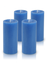 Pack de 4 bougies cylindre premium Bleu roi 7x15cm