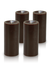 Pack de 4 bougies cylindre premium Chocolat 7x15cm