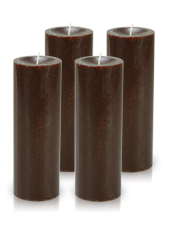 Pack de 4 bougies cylindre premium Chocolat 7x20cm