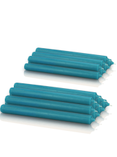 Pack de 16 chandelles premium Bleu turquoise 2,2x25cm