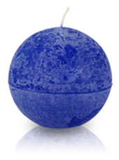 Bougie ronde rustique Bleu roi 8cm